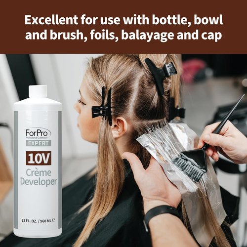 ForPro Expert 10 Volume Crème Developer - Hair Lightening & Gray Coverage | 32 Fl Oz