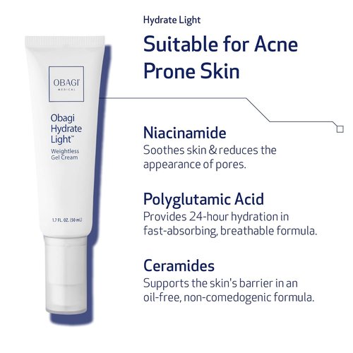Obagi Medical Acne Treatment Bundle - Foaming Cleanser, Pore Therapy Toner & Hydrate Gel-Cream | 2% Salicylic Acid for Clear Skin