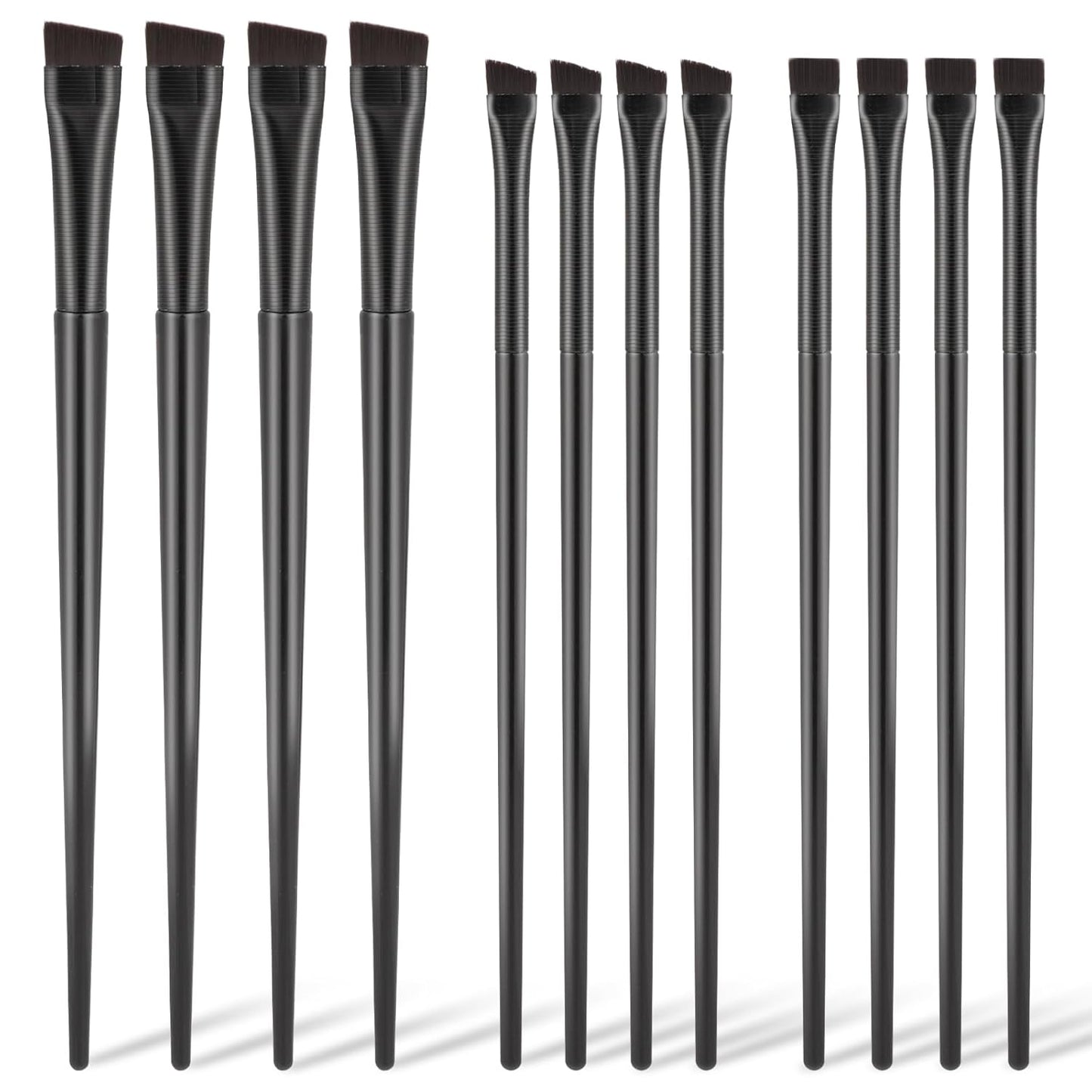 Skiennix 12 Pack Angled Eyeliner Brush Set - Ultra Thin Eyebrow Brushes for Precise Eye Makeup