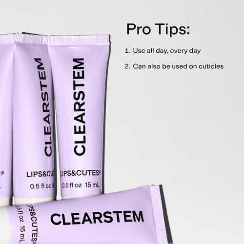 CLEARSTEM LIPS&CUTES Lip Balm & Cuticle Care - Hydrating Multi-Tasking Balm with Peptides & Vitamin E for Daily Nourishment