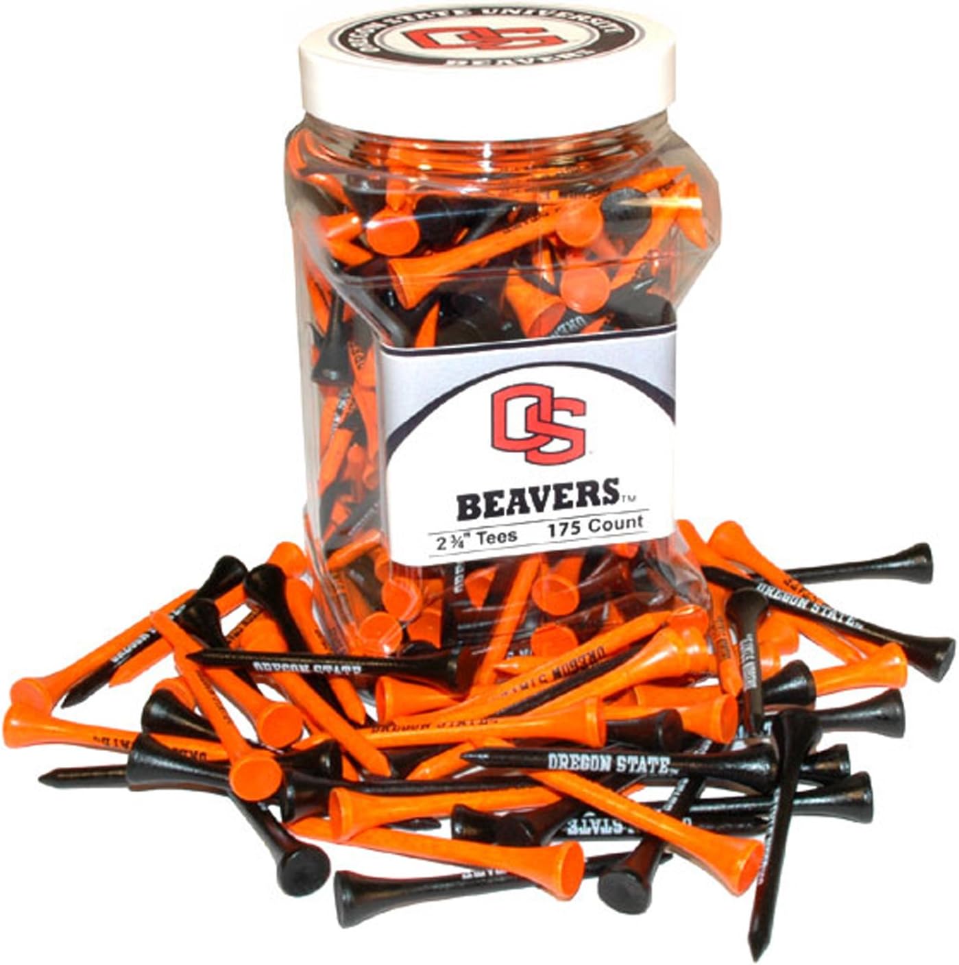 Team Golf NCAA Golf Tees - Jar of 175 Durable Tees for Unisex Adults | Perfect for Every Golfer