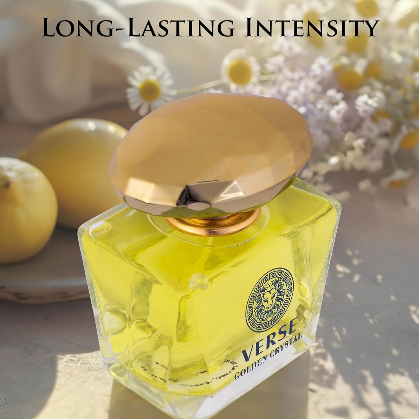 Verse Golden Crystal Eau de Parfum for Women - Floral Fruity Fragrance | 3.4 fl Oz Elegant Bottle