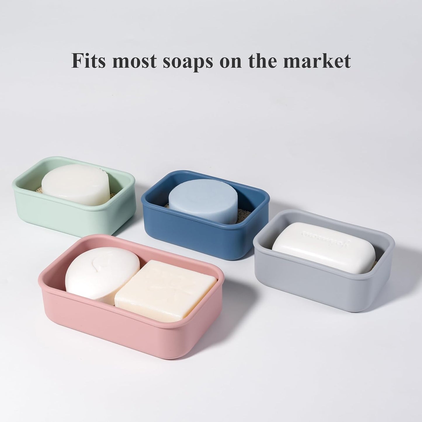 Skiennix Portable Leakproof Travel Soap Case - Compact Silicone Holder with Drainage Layer | Turquoise & Flamingo