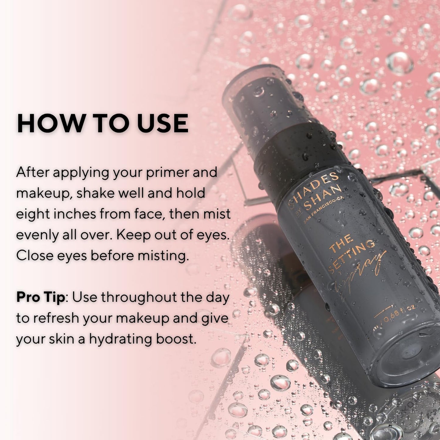 Shades By Shan Setting Spray - Alcohol-Free, Long-Wearing, Vegan Formula | Mini Size for Soft-Focus Finish