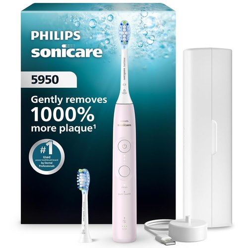 Philips Sonicare Electric Toothbrush - Pressure Sensor, 6 Brushing Settings, Light Pink | HX7132/03