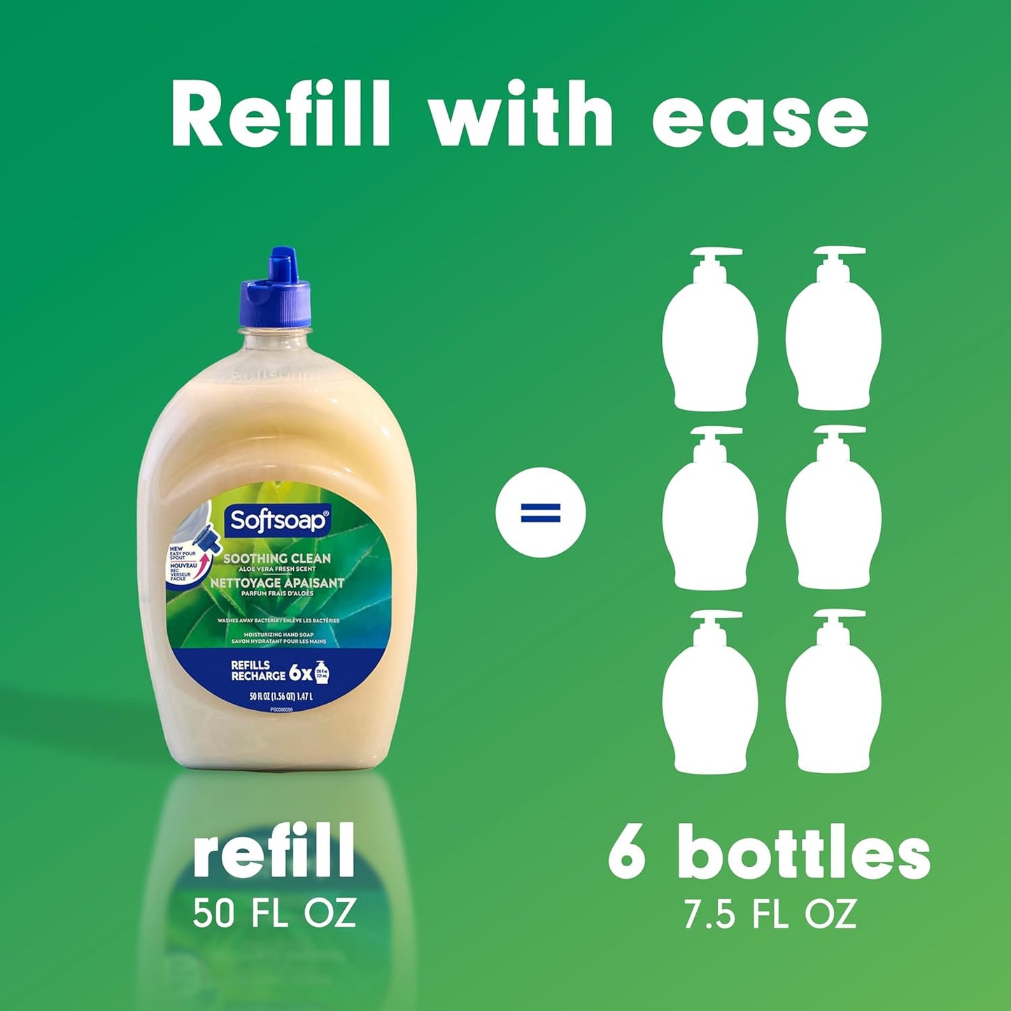 Softsoap Liquid Hand Soap - Soothing Aloe Vera Fresh Scent with Easy Pour Spout | 50 fl oz Refill