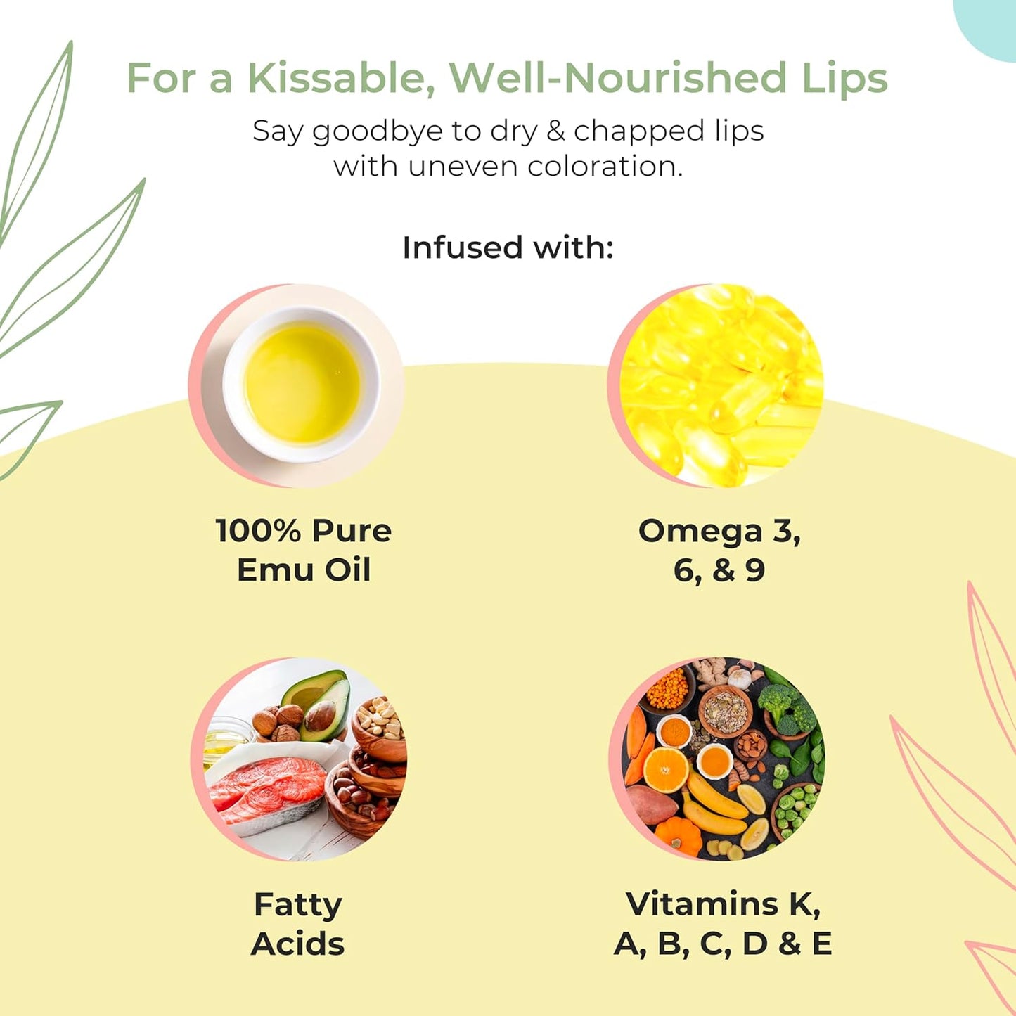 Y-Not Natural Emu Oil Moisturizing Lip Balm - Hydrating SPF50+ Protection | 15g Stick with Vitamin E & Omega Fatty Acids