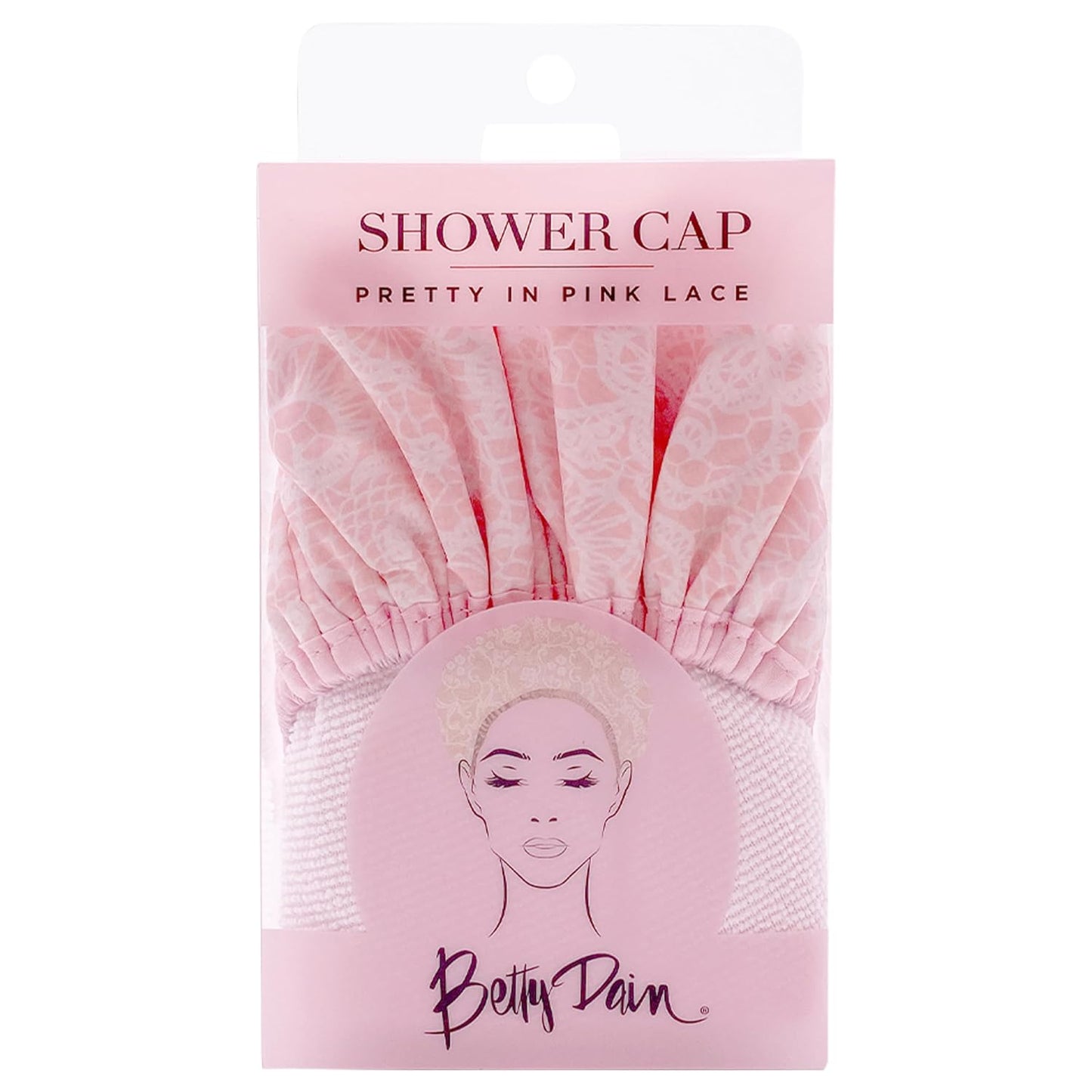 Socialite Reusable Nylon Shower Cap - Oversized Waterproof Design for All Hair Lengths | Pretty in Pink Lace