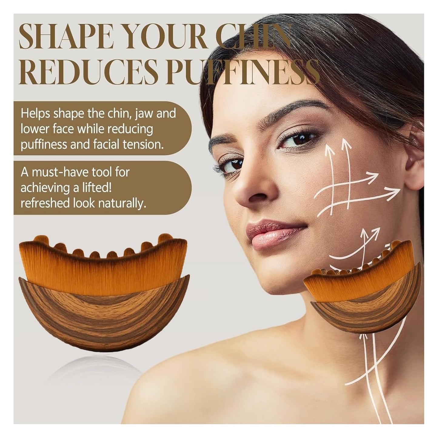 Skiennix Lymphatic Face Brush - Reduces Puffiness & Restores Definition | Gentle & Soft for Naturally Sculpted Skin
