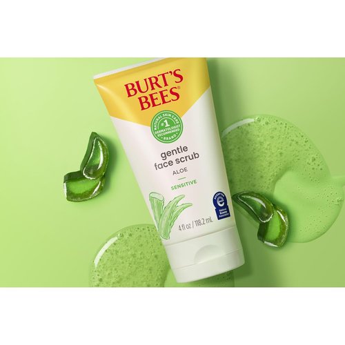 Burt's Bees Gentle Face Scrub - Aloe Formula for Sensitive Skin | 98.9% Natural Origin, 4 Fl Oz (Pack of 3)