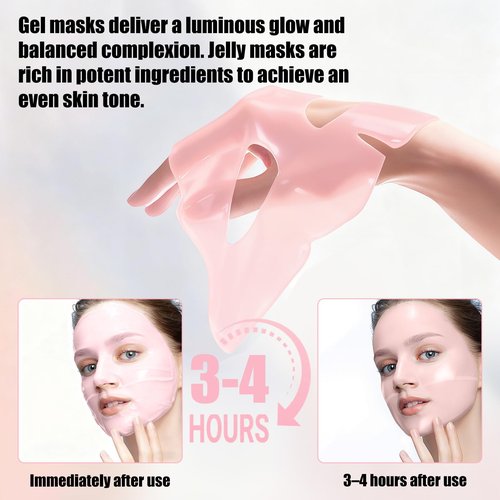 BNIFI Collagen Face Mask- Hydrating Overnight Hydrogel Facial Mask Suitable for Women's Delicate Skin care, Minimizes Pores, and Firms Skin (28 grams) × 4 pieces