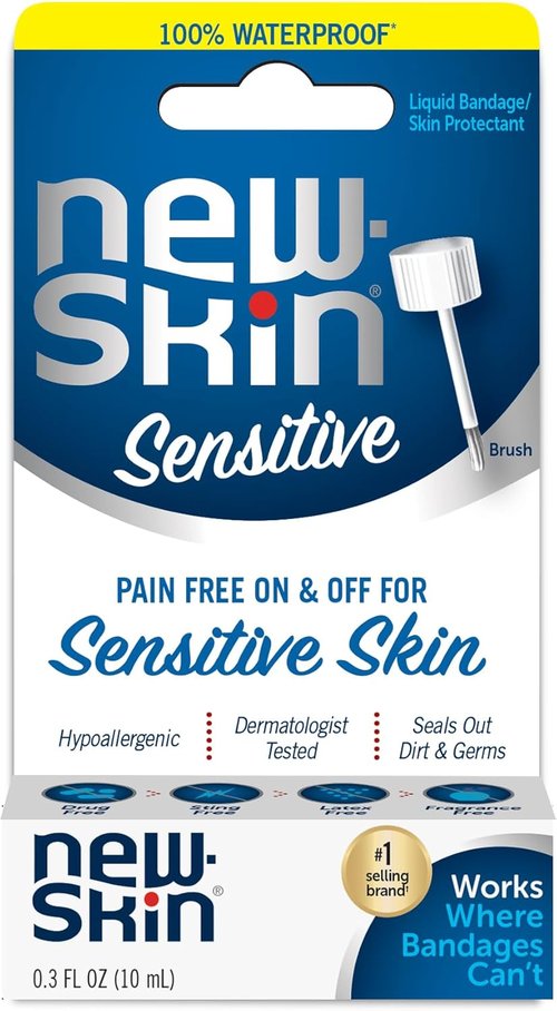 New-Skin Hypoallergenic Liquid Bandages - Sensitive Skin Formula for Minor Cuts & Scrapes | 0.3oz