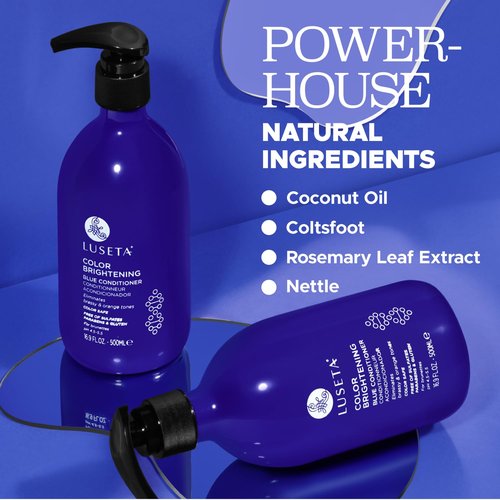 Luseta Blue Shampoo & Conditioner Set - Revitalize Brassy Brunette Hair | 2x 16.9oz
