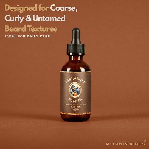 Melanin Kings Beard Oil for Black Men - 100% Natural Formula with Ancient African Ingredients - 2 Fl. Oz.