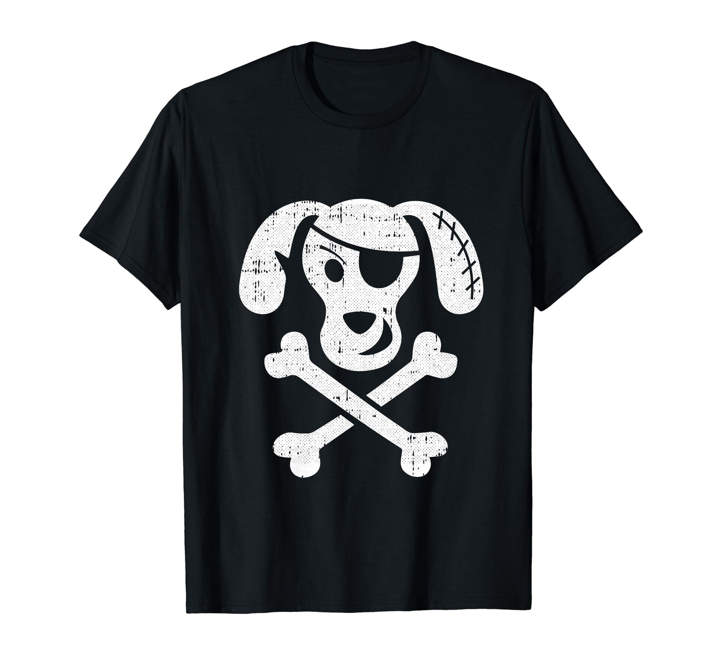 Dog Pirate Lazy Halloween Costume Puppy Skull Cross-bones T-Shirt