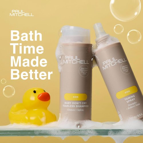 Paul Mitchell Baby Don't Cry Tearless Shampoo - Gentle Cleansing & Softening, 33.8 fl. oz | Taming Spray for Kids - Detangles & Reduces Static, 8.5 fl. oz