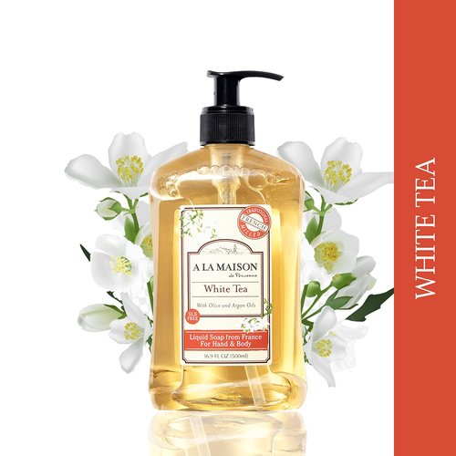 A LA MAISON French Liquid Hand Soap, White Tea - Natural Hand Wash Made with Essential Oils - Biodegradable, Plant-Based, Vegan, Cruelty-Free, Alcohol & Paraben Free (16.9 oz, 2 Pack)