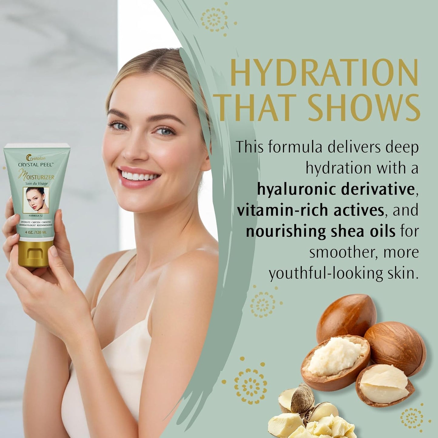 Soin Du Visage Crystal Peel Hyaluronic Acid Moisturizer - Hydrating Daily Cream for Dry Skin