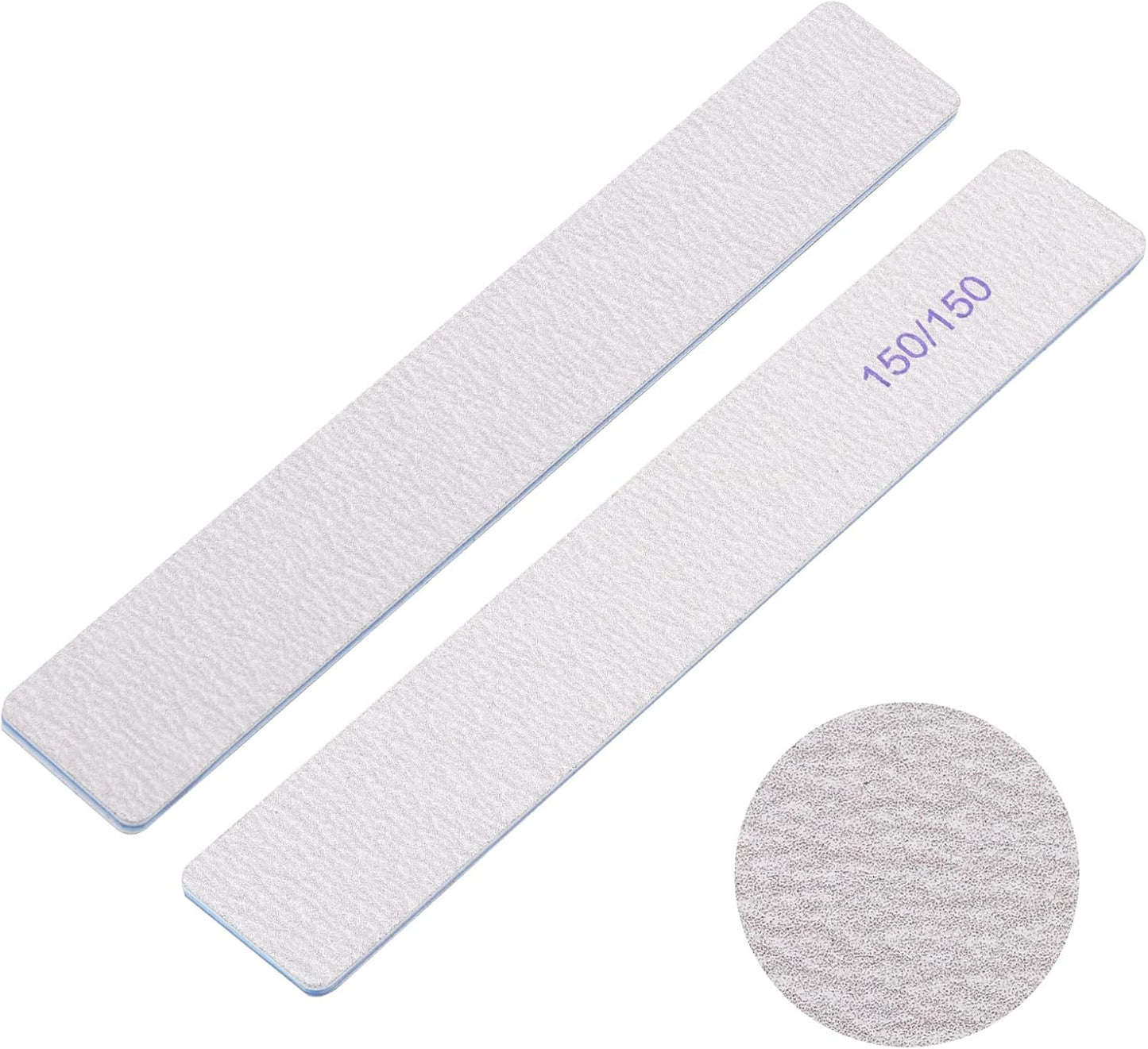 Skiennix 150/150 Grit Rectangle Nail Files - 50 Reusable Double-Sided Emery Boards for Acrylic Nails