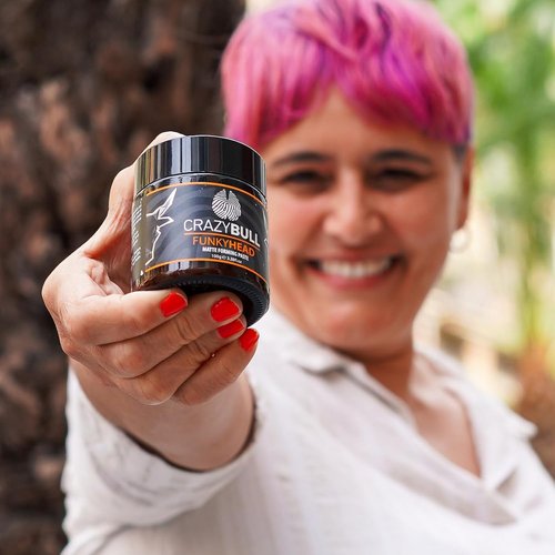 Crazy Bull Hair Funky Head Matte Forming Paste - Water-Based Volumizing Styling Cream - 3.38 oz | Vegan & Cruelty-Free
