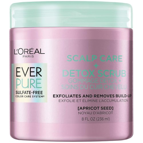 L'Oreal Paris EverPure Detox Scrub - Exfoliating Scalp Care with Apricot Seed, 8 Ounces