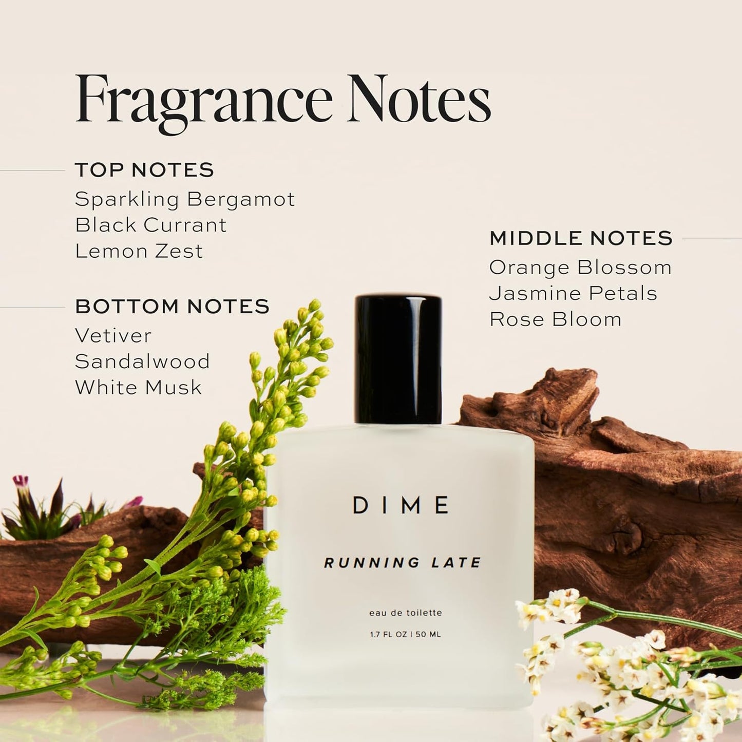 DIME Beauty Running Late Perfume - Energizing Fragrance for On-the-Go Women | 1.7 oz / 50 ml