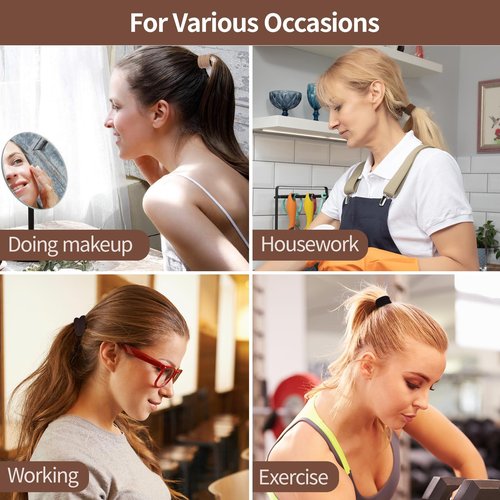 150 Pcs Seamless Elastic Hair Ties No Damage for Thick & Thin Hair, Ponytail Holders, Elastics, Soft Pony Tails Bands for Women, 4 Neutral Colors