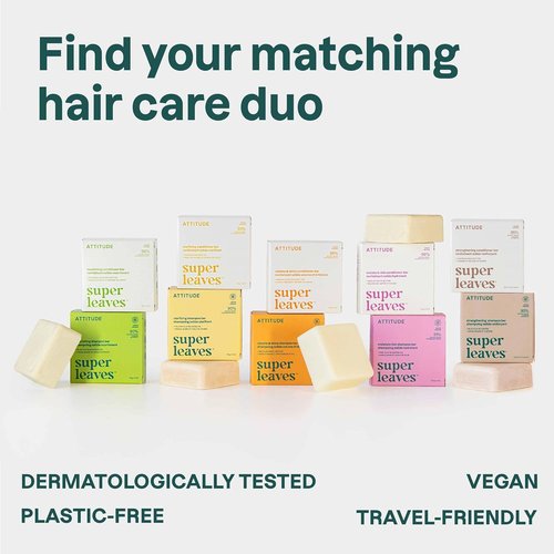 ATTITUDE Volume & Shine Shampoo Bar - Natural Soy Protein & Red Clay for Thin Hair | EWG Verified, Vegan, 4 Oz