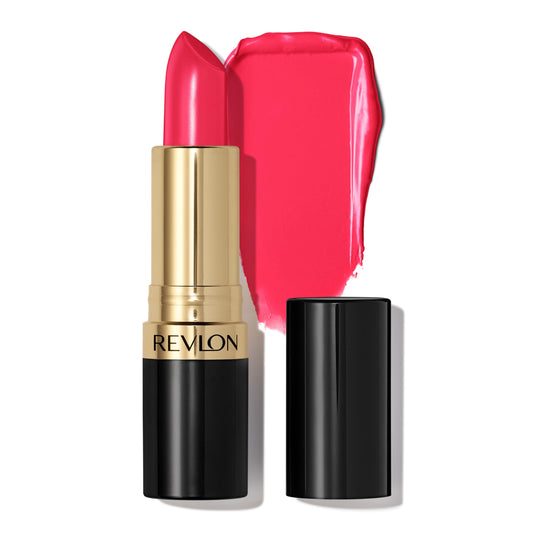 REVLON Lipstick, Super Lustrous Lipstick, Creamy Formula For Soft, Fuller-Looking Lips, Moisturized Feel in Reds & Corals, Electric Melon (806) 0.15 oz