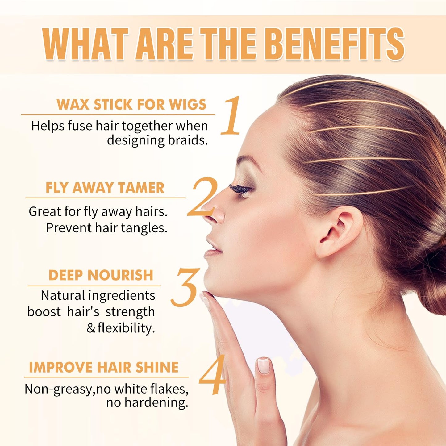 PasaRose 7Pcs Hair Wax Set for Non-Greasy Styling - Includes Wax Sticks, Finishing Sticks, Styling Combs, and Elastic Bands