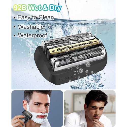 92S Electric Shaver Head Replacement Compatible with Braun 9 Series Foil Shaver 9477cc,9330s,9465cc,9460cc,9419s,9390cc,9385cc