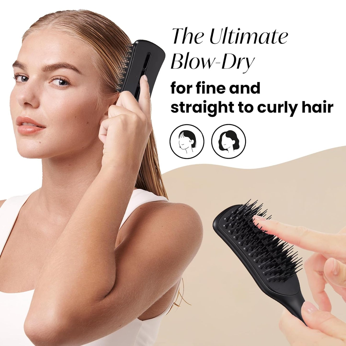 Tangle Teezer Ultimate Blow Dry Brush - Vented Hair Brush for Quick Blowouts | Adds Volume & Lift, Jet Black