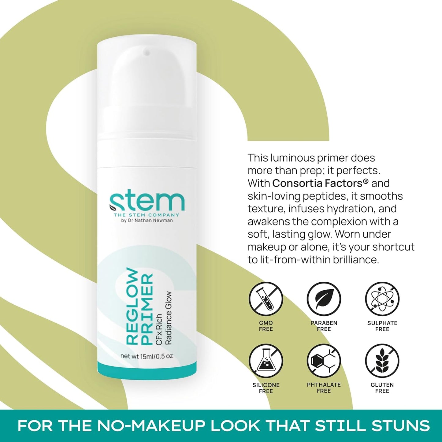 STEM Natural Intelligence ReGlow Primer - Alcohol-Free Hydrating Toner for Oily Skin | 0.5 oz