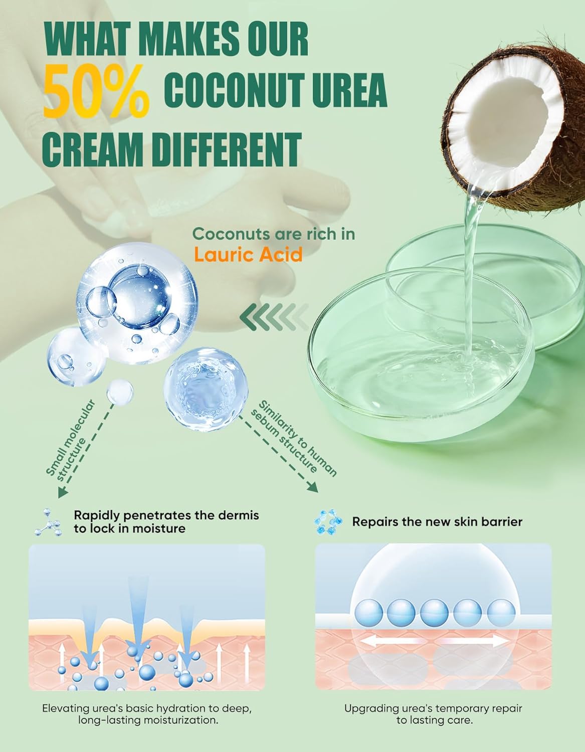 Urea Cream 50% for Feet - Maximum Strength Foot & Hand Cream with Salicylic Acid, Tea Tree & Aloe Vera | 5.29 oz