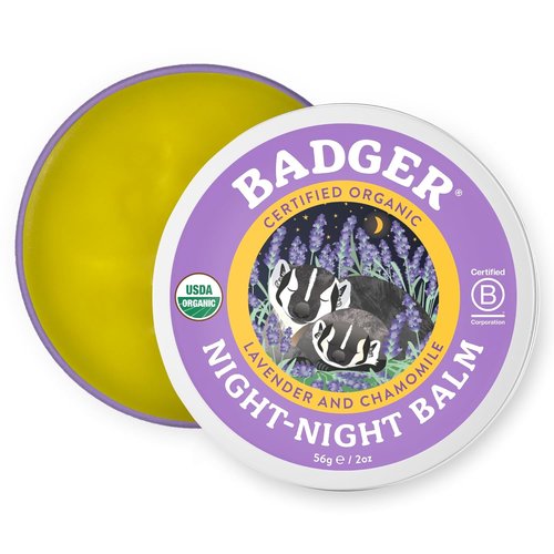 Badger Night Night Balm - Soothing Sleep Formula in 2 oz Tin for Relaxation