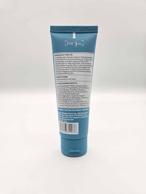 MDacne Facial Moisturizer - Oil-Free Niacinamide 2% Cream for Sensitive, Acne-Prone Skin | 1 oz