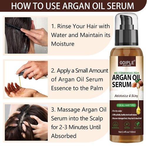 **Argan Oil | Protein Hair Serum - Nourishing & Moisturizing Formula for Frizz Control & Shine**