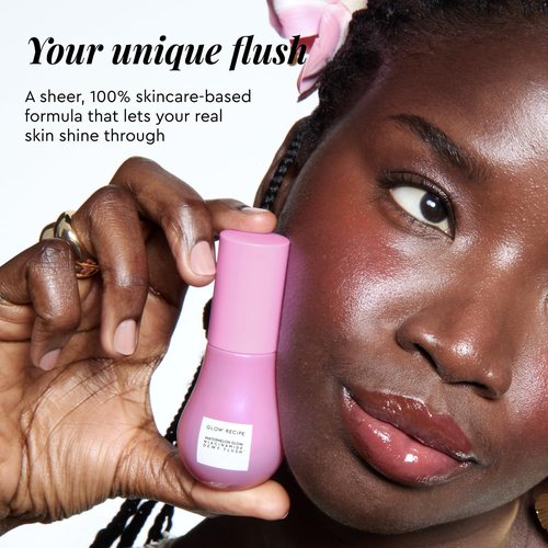 Glow Recipe Niacinamide Dewy Flush Tinted Liquid Blush Serum - Hydrating & Brightening Soft Pink Tint - Dragon Fruit Flush (0.4 oz)