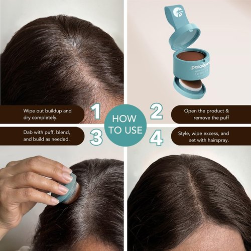 Paradyes Instant Root Tint Hairline Powder - Dark Brown Root Touch Up for Gray Coverage - 24-Hour Stain-Proof - 0.14 Ounce