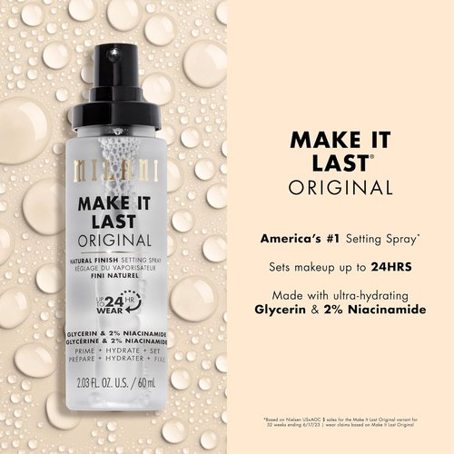 Milani Make It Last Setting Spray - 24-Hour Long-Lasting Makeup Sealer & Primer, Cruelty-Free, 2.03 Fl. Oz