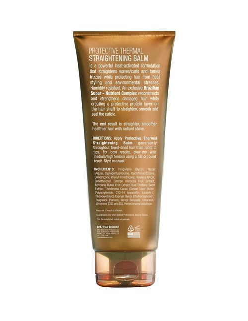Brazilian Blowout Thermal Straightening Balm - Protects & Smooths Hair | 8 Fl Oz