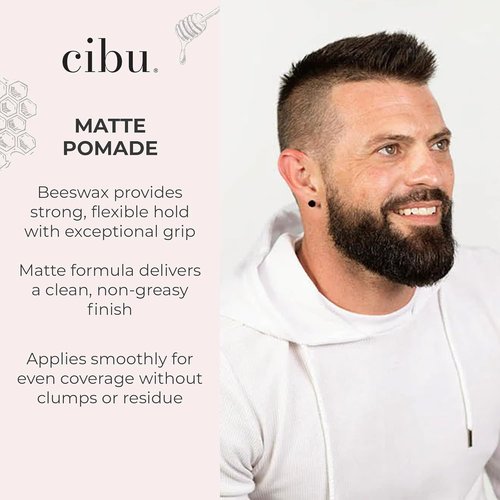CIBU Matte Pomade - Nutrient-Rich Hair Styling for Men & Women - Long-Lasting Hold | 4oz