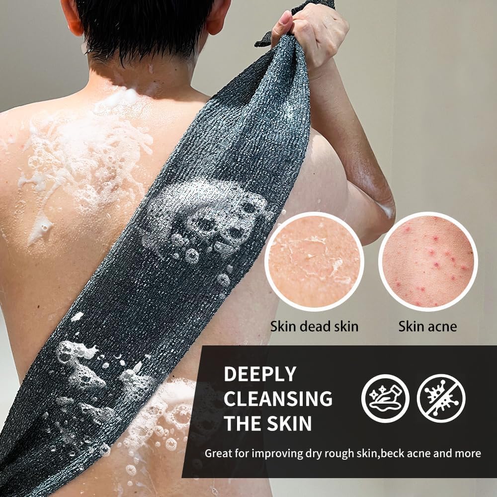 Yiclick Exfoliating African Net Sponge,Exfoliating Body Scrubber Exfoliator, Back Scrubber Bath Sponge, Exfoliate Rags Wash Cloth Loofah Sponge for Body Scrub, Exfoliating Washcloth Towel