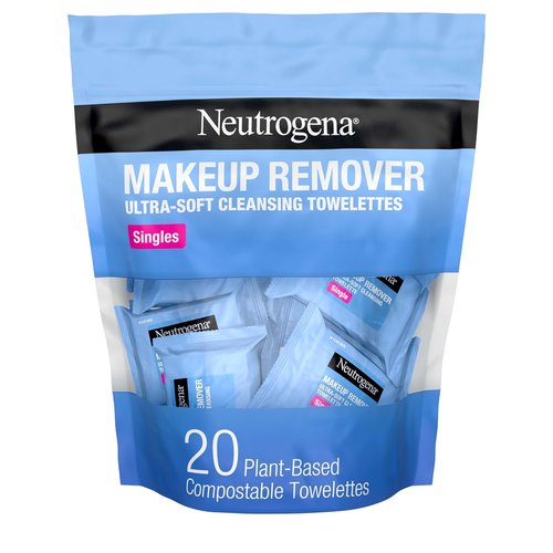 Neutrogena Makeup Remover Wipes - Alcohol-Free Daily Cleansing Towelettes | 20 Count Pack