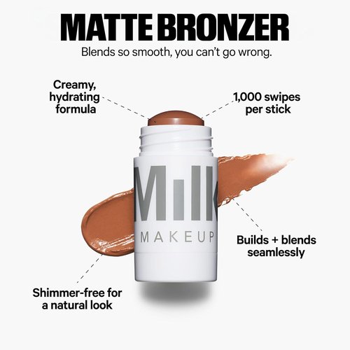 Milk Makeup Bronzer, Blush & Highlighter Set - Baked Bronzer, Werk Cream Blush & Lit Highlighter - Hydrating Formulas