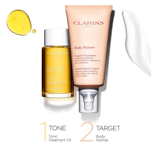 Clarins Tonic Body Treatment Oil - Improve Skin Elasticity & Firmness | Natural Plant Extracts | 3.4 Fl Oz