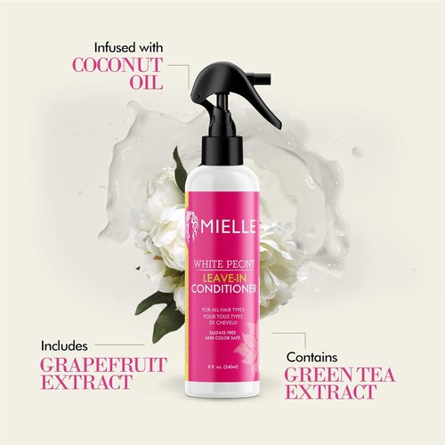 Mielle Organics Leave-In Conditioner Spray - Ultra-Moisturizing Detangler for Curly Hair - 8 Fl Oz