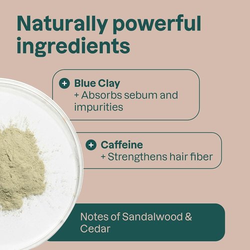 ATTITUDE Strengthening Shampoo Bar - Natural Hair Repair with Blue Clay & Caffeine | Vegan, 4 Oz