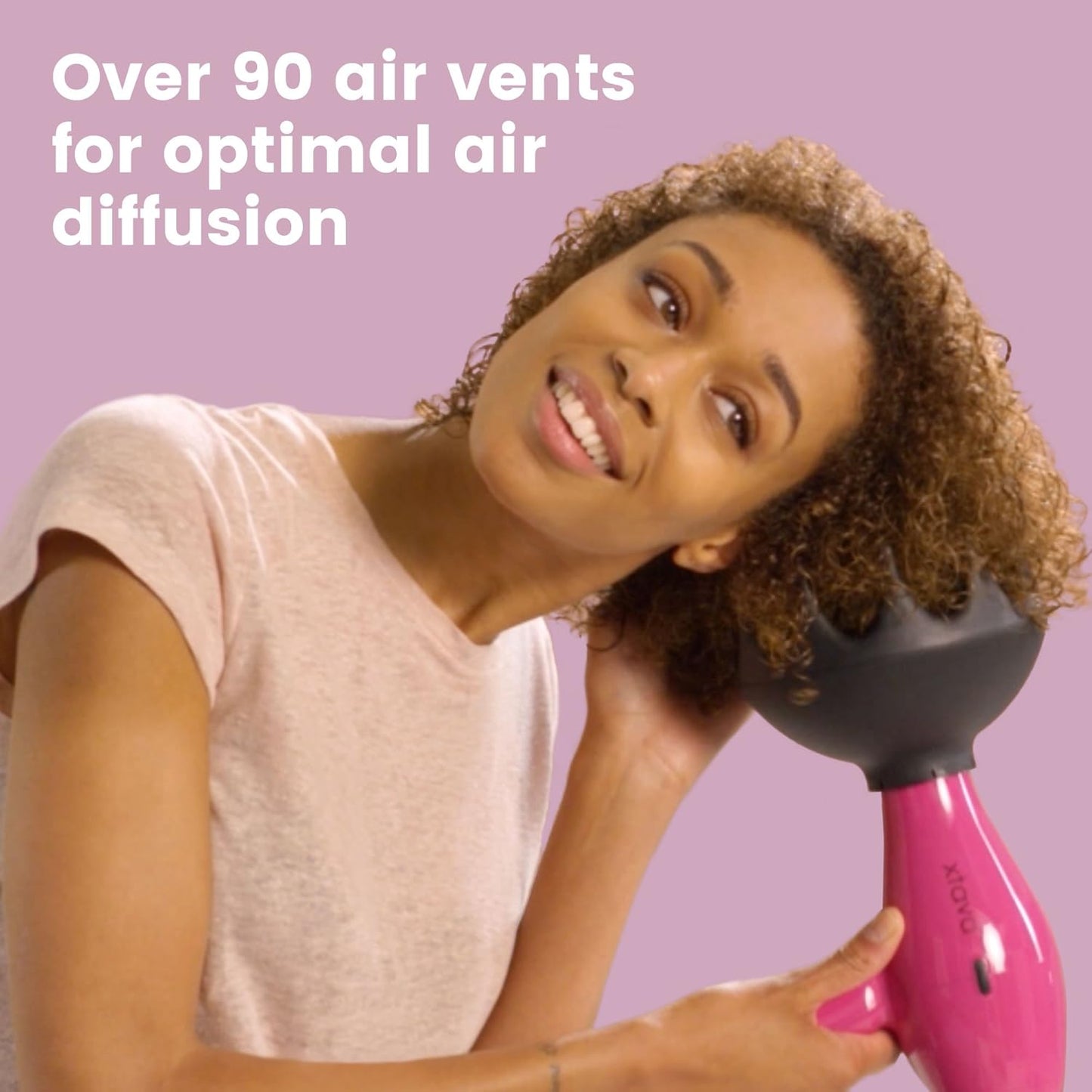 Xtava Black Orchid Hair Diffuser - Curly Hair Blow Dryer Attachment for Frizz Control