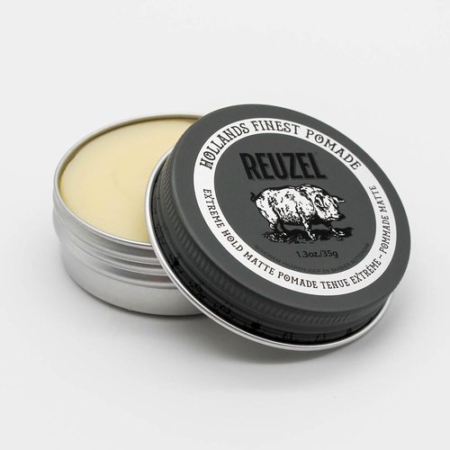 Reuzel Extreme Hold Matte Pomade - Strong All-Day Hold, Water Soluble, Flake-Free Finish, For All Hair Types